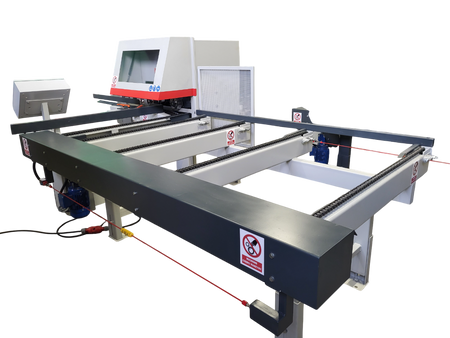 Podajnik do strugarek czterostronnych, okleiniarek OPTIMAT z dwiema gąsienicami - 3300 mm