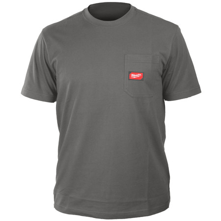 Koszulka szara XXL z kieszonką z krótkim rękawem Milwaukee 4932493012