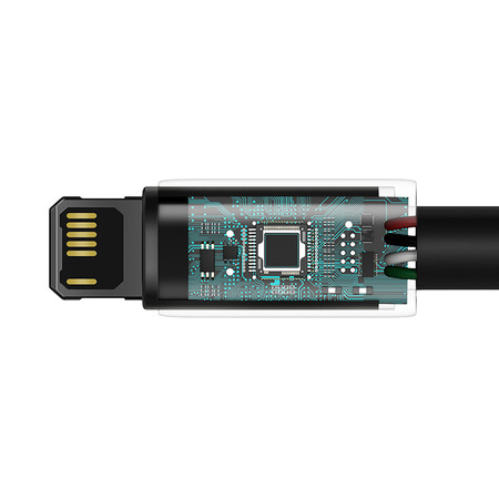 Kabel USB do Lightning Baseus Tungsten Gold, 2.4A, 2m (czarny)