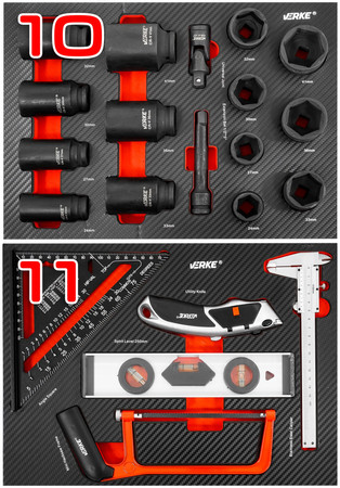 Szafka narzędziowa z wyposażeniem 283el 12 szuflad Verke V33113