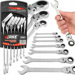 Klucze płasko-oczkowe z grzechotką 7szt Verke V35401