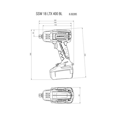 Klucz udarowy 400 Nm SSW 18 LTX 400 BL Metabo 602205800