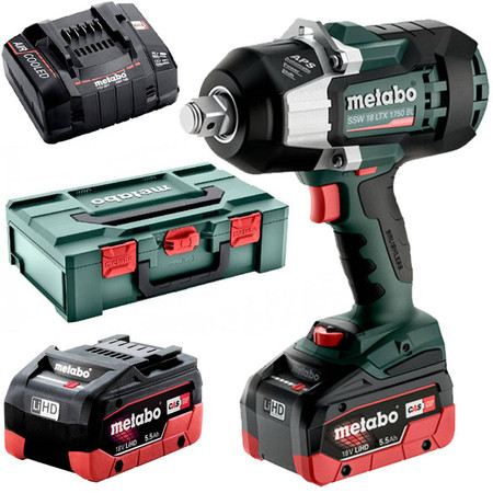 Klucz Udarowy SSW 18 LTX 1750 BL Zakrętak + 2 Akumulatory Z Ładowarką Metabo