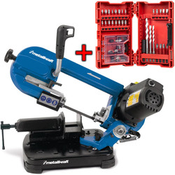 Piła taśmowa do metalu MBS 125 Metallkraft 3630125 + zestaw bitów i wierteł