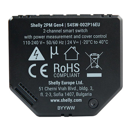 Sterownik Shelly 2PM Gen4 Zigbee/Matter