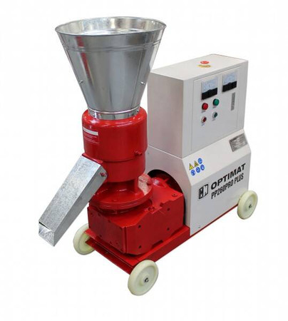 Przemysłowa Peleciarka Granulator Paszy Peletu Optimat PP260PRO PLUS z Obudową 250kg/h - Ø229 mm, peleciarki