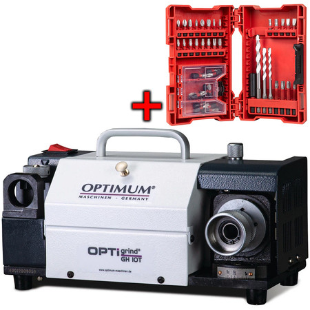Ostrzałka do wierteł GH 10T Optimum 3100110 + zestaw bitów i wierteł