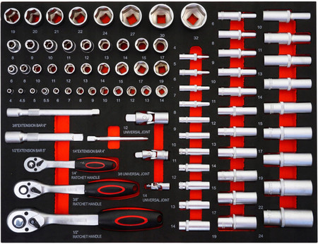 Szafka narzędziowa 7+1 szuflad 250 elementów Verke V33107 + Lampa GRATIS