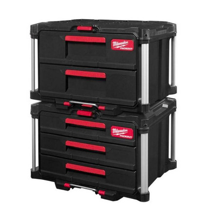 SKRZYNKA NARZĘDZIOWA PACKOUT 2 SZUFLADY MILWAUKEE 4932472129