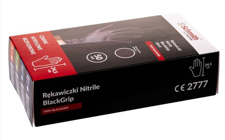 Rękawiczki rękawice nitrylowe XL 50szt Schmith SNIM-BLACKGRIP