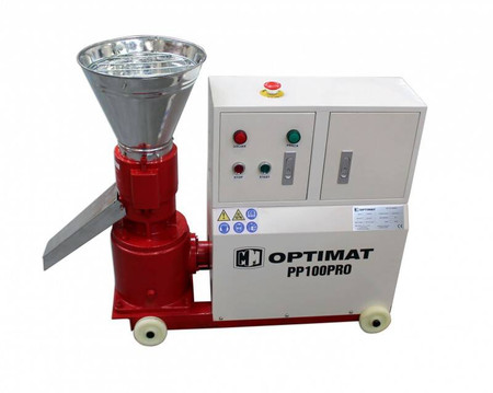 Peleciarka Granulator Paszy Peletu Optimat PP100PRO_230V  z Obudową 100 kg/h - Ø119 mm, peleciarki
