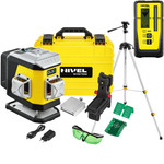 Laser krzyżowy (zielony) 3x360 Nivel System CL3G + czujnik i statyw zestaw