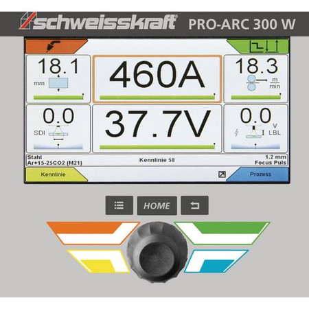 Spawarka impulsowa Schweisskraft MIG/MAG PRO-PLUS 300 W 1085530 (wózek Profi, panel sterowania) 