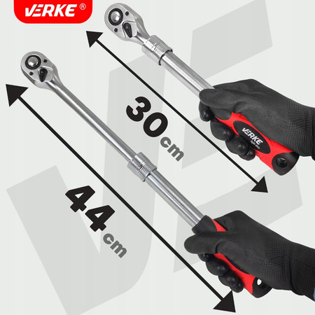 Grzechotka teleskopowa rozsuwana długa 1/2'' Verke V39160