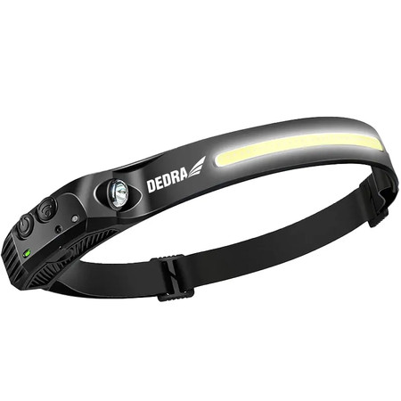 Latarka czołowa opaska 300/105lm czujnik ruchu 800mAh Dedra L1012