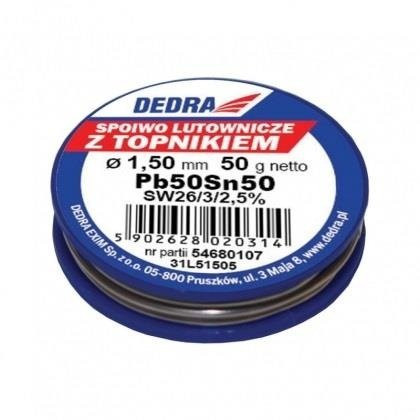 Lut z topnikiem 1,5mm 50g 50%SN Dedra 31L51505 