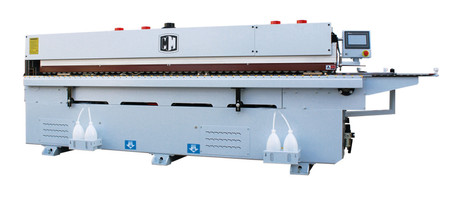 Okleiniarka krawędziowa ze wstępnym frezowaniem OPTIMAT LOGICA 6, cyklina promieniowa, cyklina płaska (klejowa), system natryskowy, polerka, PUR/EVA
