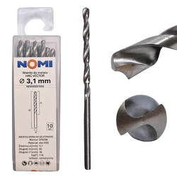 Wiertło do metalu 10 szt. 3,1mm Nomi hrc vector do stali tworzyw drewna żeliwa 