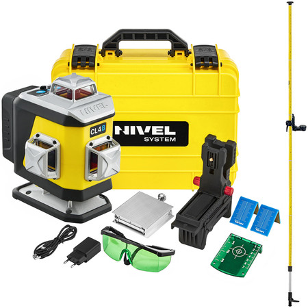 Laser krzyżowy (niebieski) 4x360 Nivel System CL4B + tyczka zestaw