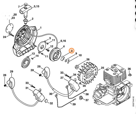 Rygiel Zapadkowy Kosy Spalinowej STIHL 0000-195-7200