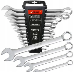 Klucze płasko-oczkowe 12 szt. 6-32mm Verke V35375