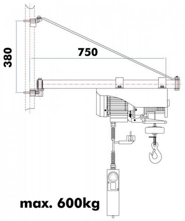Ramię obrotowe do wciągarek Holzmann ESZ SA600750