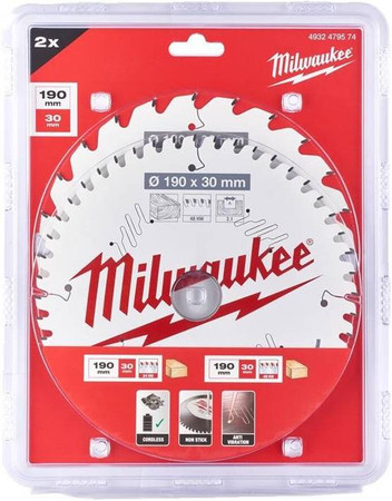 TARCZE DO DREWNA 190x30 2szt MILWAUKEE 4932479574