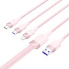Kabel USB 2.0 A do 3w1 6A Vention CTRPG 1.5M (różowy)