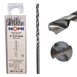 Wiertło do metalu 10 szt. 3,2mm Nomi hrc vector do stali tworzyw drewna żeliwa
