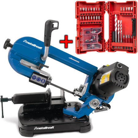 Piła taśmowa do metalu MBS 125 Metallkraft 3630125 + zestaw bitów i wierteł