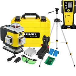 Laser krzyżowy (niebieski) 4x360 Nivel System CL4B + czujnik statyw zestaw