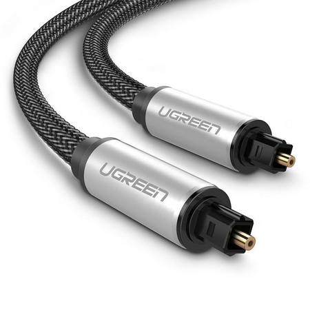 Kabel optyczny Toslink Audio UGREEN  AV108, aluminiowy z oplotem, 3m (srebrny)