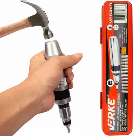 Śrubokręt wkrętak wykrętak do podbijania 1/2'' Verke V86449 + bity zestaw
