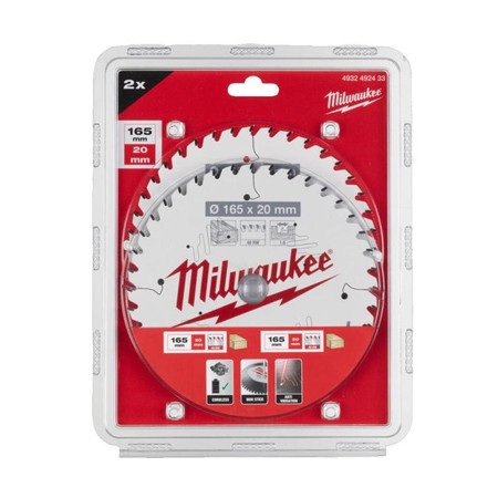Zestaw tarcz pilarskich 165x20mm 40Z 2szt Milwaukee 4932492433