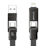 Kabel USB 4w1 Blitzwolf BW-HDC7 USB+C+Lightning 240W 1,2m (czarny)