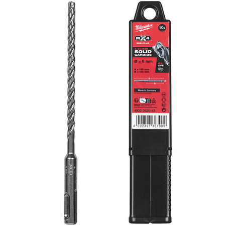 Wiertło do betonu 6x165mm MX4 SDS-Plus 10szt Milwaukee 4932352043