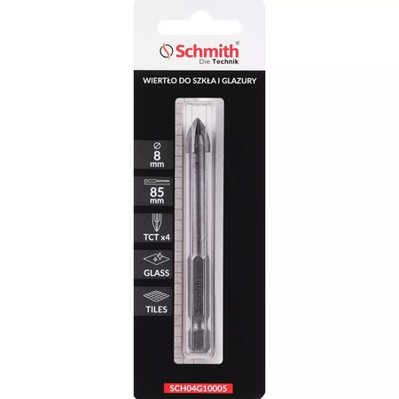 Wiertło do szkła i glazury ceramiki 6x75mm SCHMITH SCH04G10004 
