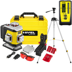 Laser krzyżowy (czerwony) 4x360 Nivel System CL4R + czujnik statyw zestaw