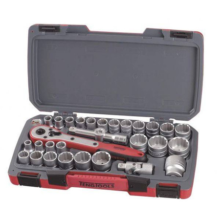 30-elememntowy zestaw narzędzi nasadowych z chwytem kwadratowym 1/2"T1230  Teng Tools 178020103