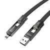Kabel USB 4w1 Blitzwolf BW-HDC7 USB+C+Lightning 240W 1,2m (czarny)