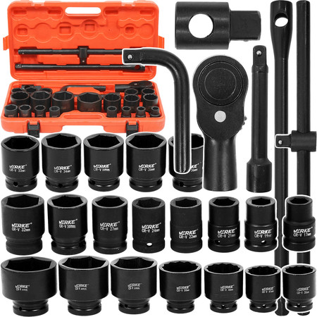 Klucze nasadowe udarowe 3/4" 6PT 17-65mm Verke V39473