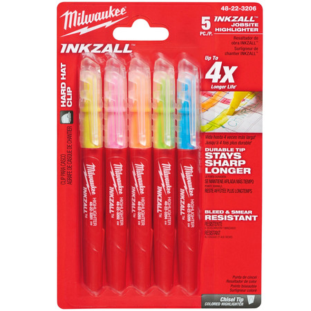 Zakreślacze markery INKZALL 5szt Milwaukee 48223206