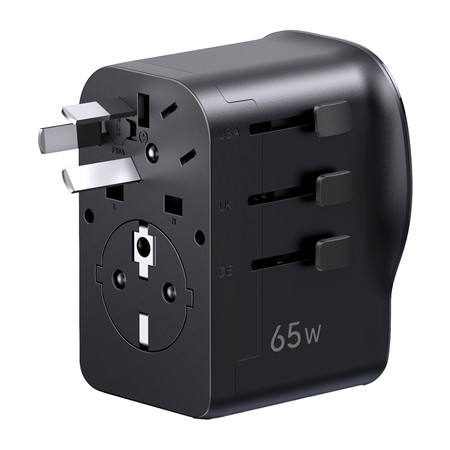 Uniwersalny adapter podróżny / ładowarka sieciowa Ugreen S550, 65W, 2x USB-C, 1x USB-A