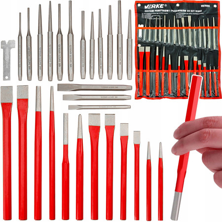 Zestaw punktaków wybijaków przecinaków 28szt Verke V87000