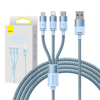 Kabel USB 3w1 Baseus StarSpeed (niebieski)