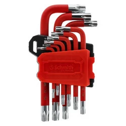 Zestaw kluczy Torx S2 RED krótkie 9 szt. SCHMITH