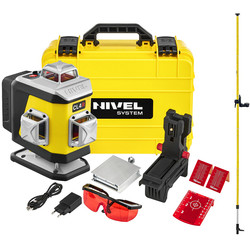 Laser krzyżowy (czerwony) 4x360 Nivel System CL4R + tyczka zestaw