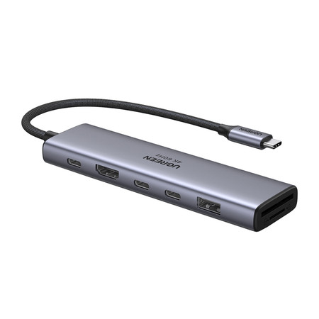Hub / Adapter Ugreen Revodok 7w1 USB-C do 2x USB-C 3.2, USB-A 3.2, HDMI 4K 60Hz, SD/TF, PD 100W