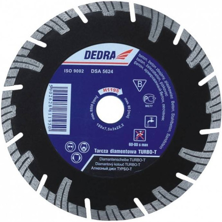 TARCZA DIAMENTOWA TURBO-T 230x22,2mm DEDRA H1197