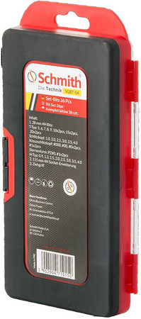 KOMPLET BITÓW Z UCHWYTEM 36szt SCHMITH SQBT-04